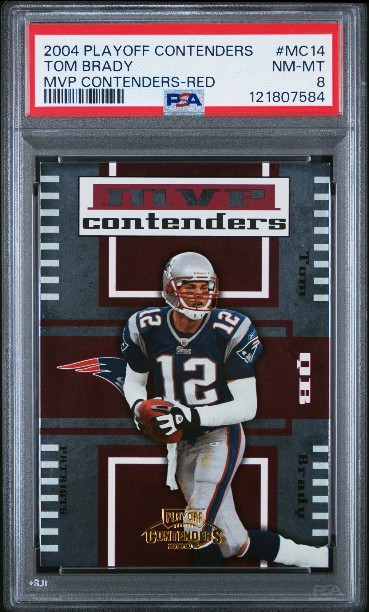 2004 PLAYOFF CONTENDERS MVP CONTENDERS #MC14 TOM BRADY MVP CONTENDERS-RED /1250