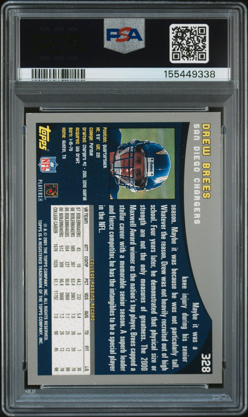 2001 TOPPS #328 DREW BREES BREES COLLECTION AUTO