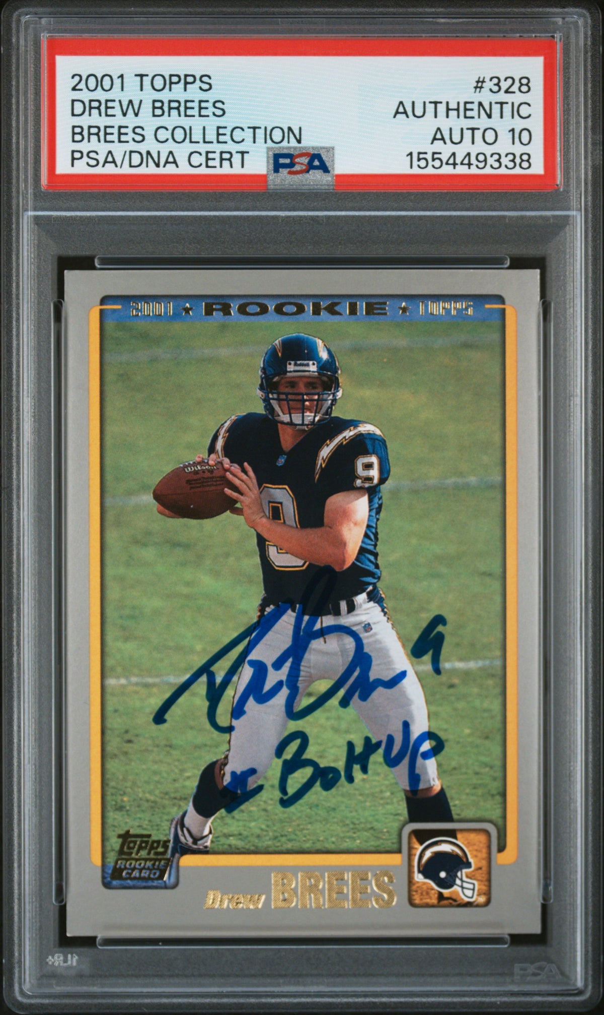 2001 TOPPS #328 DREW BREES BREES COLLECTION AUTO