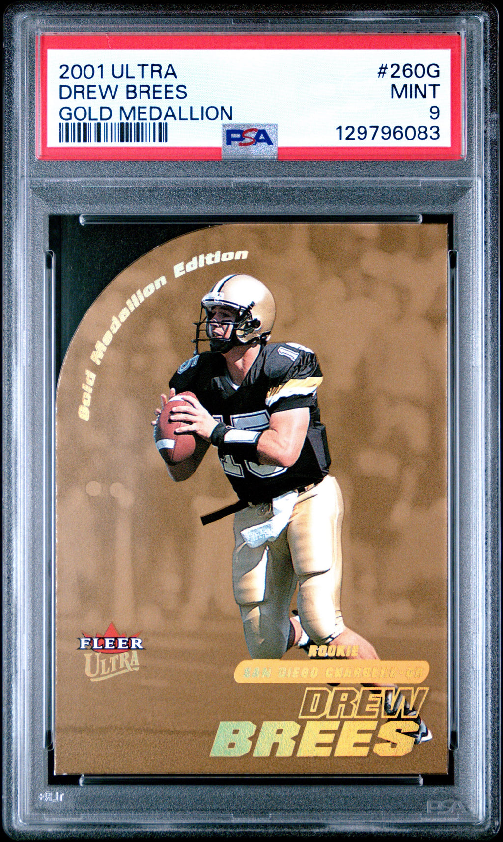 2001 ULTRA #260G DREW BREES GOLD MEDALLION -ROOKIE - /100