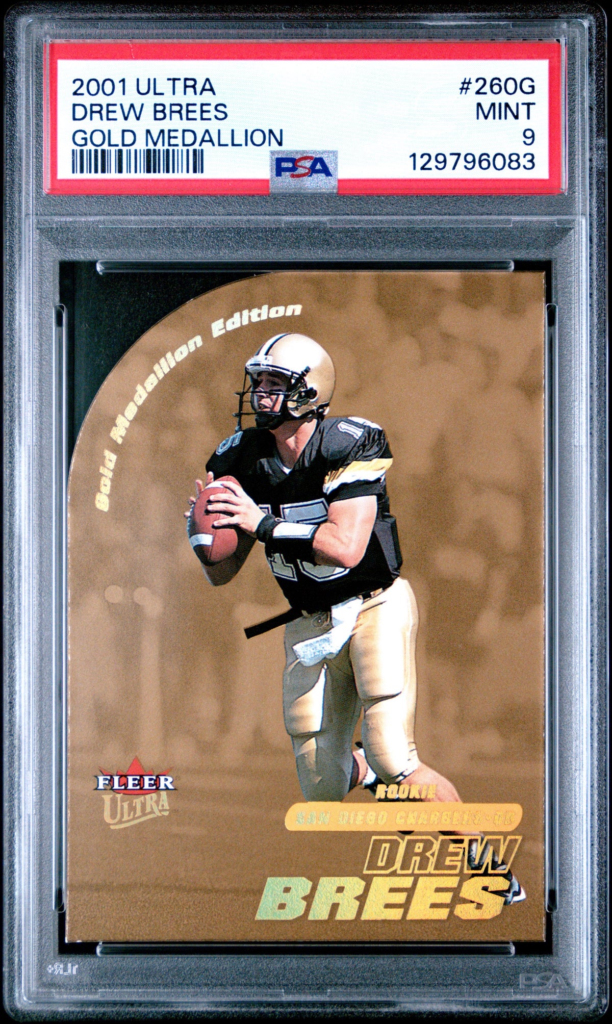 2001 ULTRA #260G DREW BREES GOLD MEDALLION -ROOKIE - /100