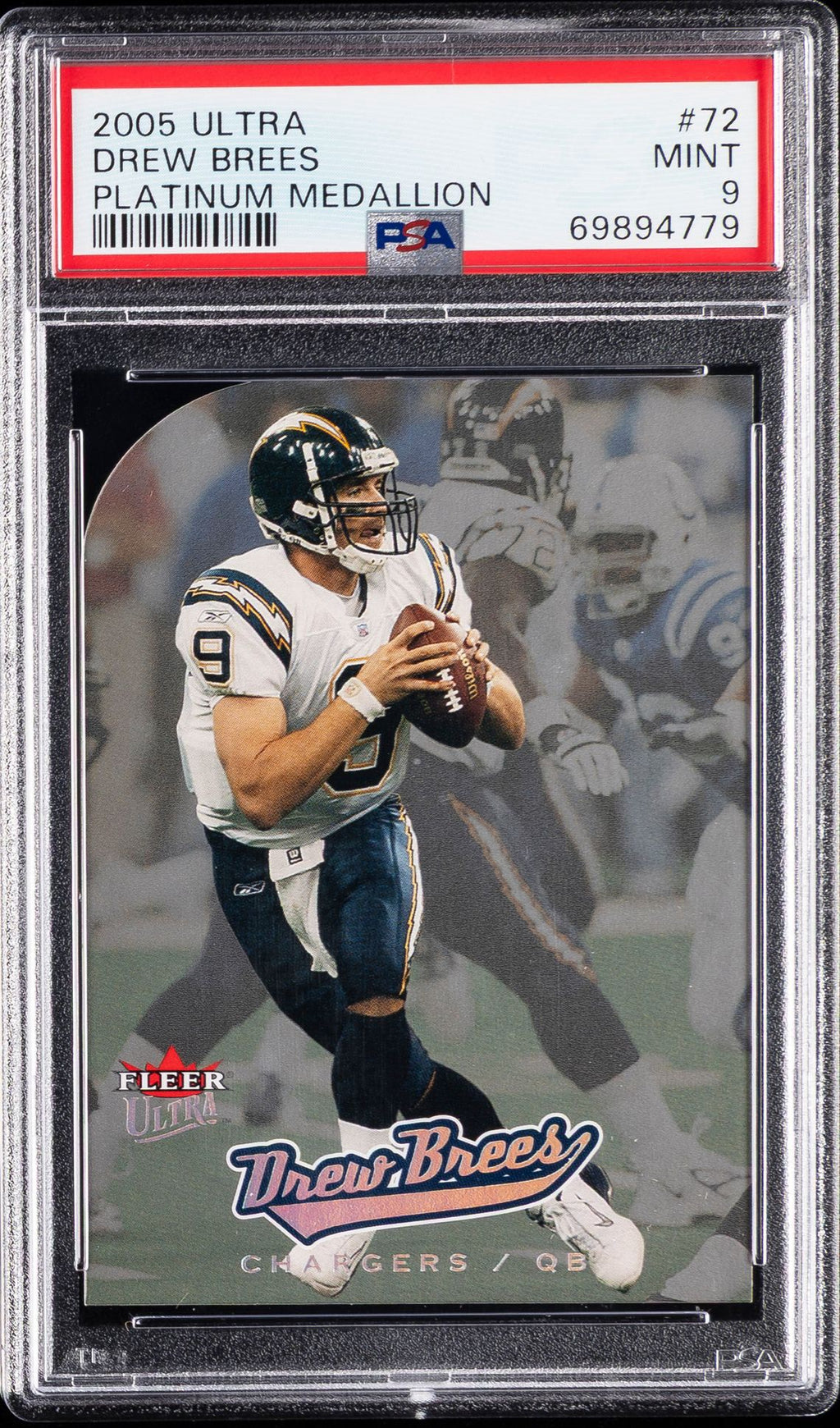 2005 ULTRA #72 DREW BREES PLATINUM MEDALLION /50